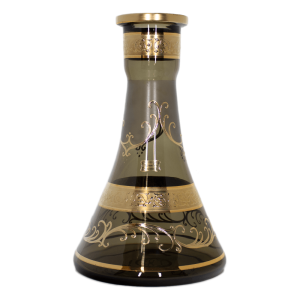braun-graue trumpet form mit goldverzierung